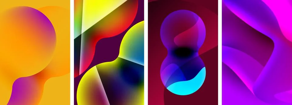 Liquid abstract shapes with gradient colors. Abstract backgrounds for wallpaper 스톡 일러스트