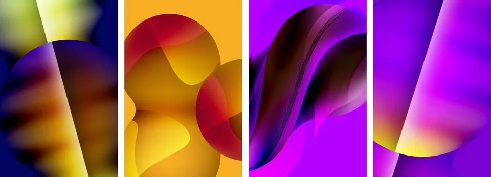 Liquid abstract shapes with gradient colors. Abstract backgrounds for wallpaper 스톡 일러스트