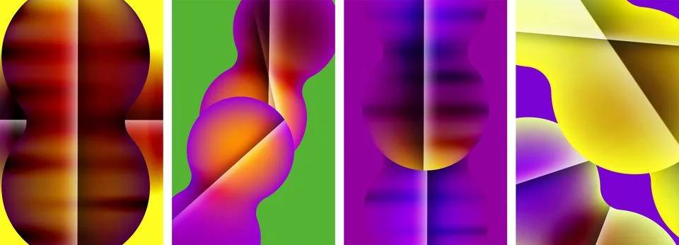 Liquid abstract shapes with gradient colors. Abstract backgrounds for wallpaper Stock Illustration