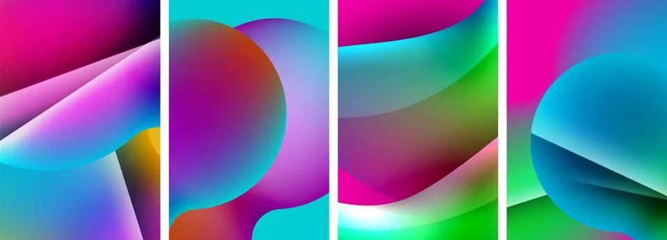 Liquid abstract shapes with gradient colors. Abstract backgrounds for wallpaper 스톡 일러스트