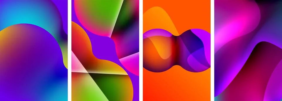 Liquid abstract shapes with gradient colors. Abstract backgrounds for wallpaper 스톡 일러스트