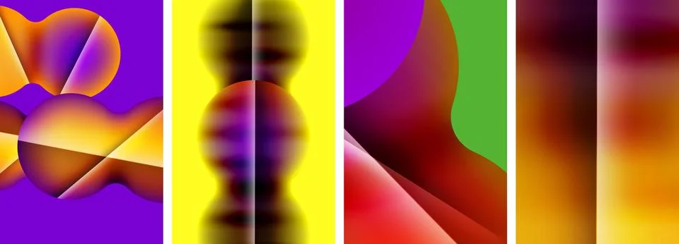 Liquid abstract shapes with gradient colors. Abstract backgrounds for wallpaper 库存插图