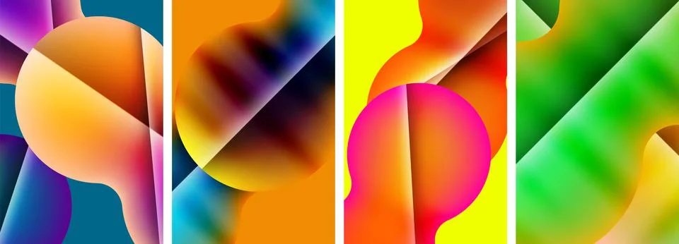 Liquid abstract shapes with gradient colors. Abstract backgrounds for wallpaper 스톡 일러스트