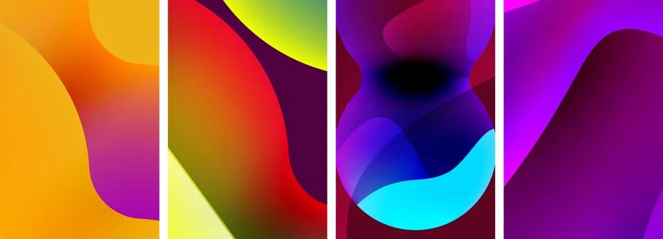 Liquid abstract shapes with gradient colors. Abstract backgrounds for wallpaper 스톡 일러스트
