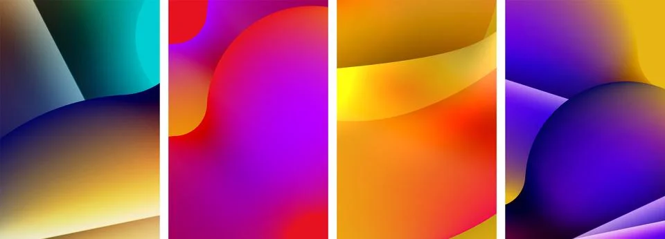 Liquid abstract shapes with gradient colors. Abstract backgrounds for wallpaper 스톡 일러스트