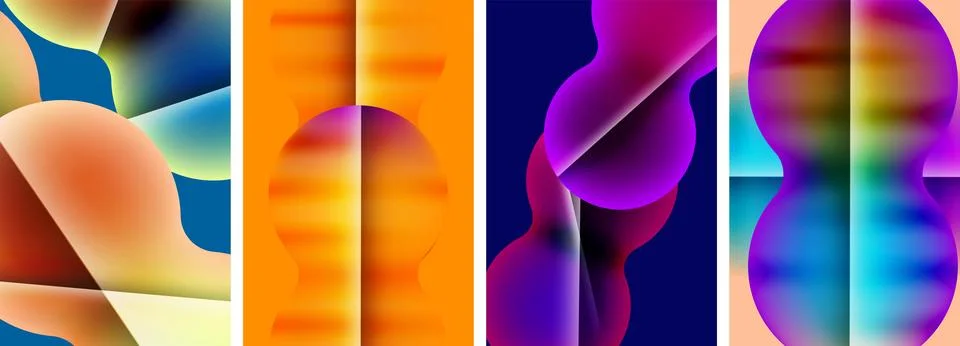 Liquid abstract shapes with gradient colors. Abstract backgrounds for wallpaper 스톡 일러스트