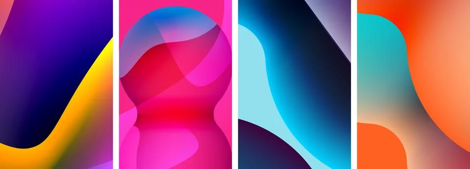 Liquid abstract shapes with gradient colors. Abstract backgrounds for wallpaper Stockillustratie