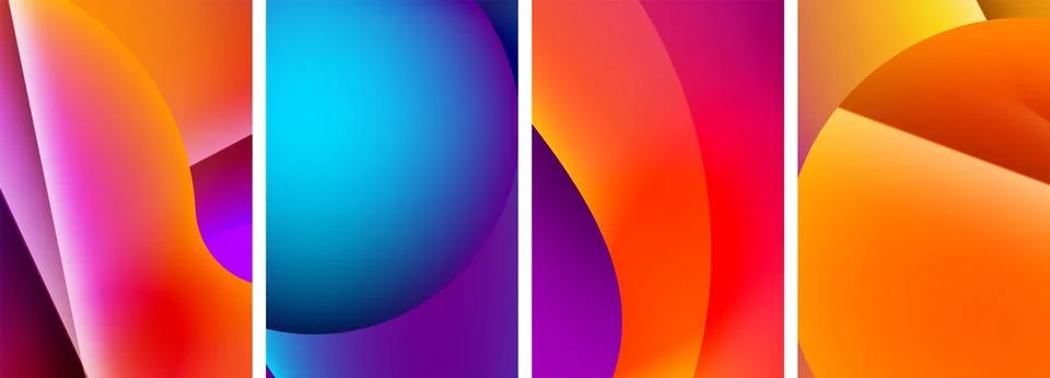 Liquid abstract shapes with gradient colors. Abstract backgrounds for wallpaper 스톡 일러스트