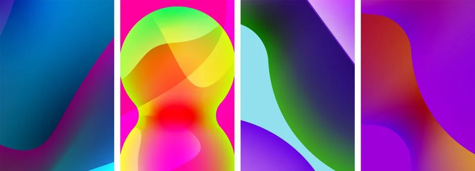 Liquid abstract shapes with gradient colors. Abstract backgrounds for wallpaper 스톡 일러스트