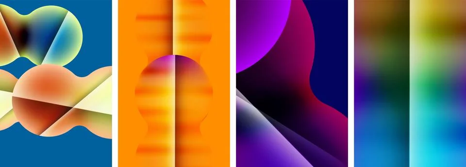 Liquid abstract shapes with gradient colors. Abstract backgrounds for wallpaper 库存插图