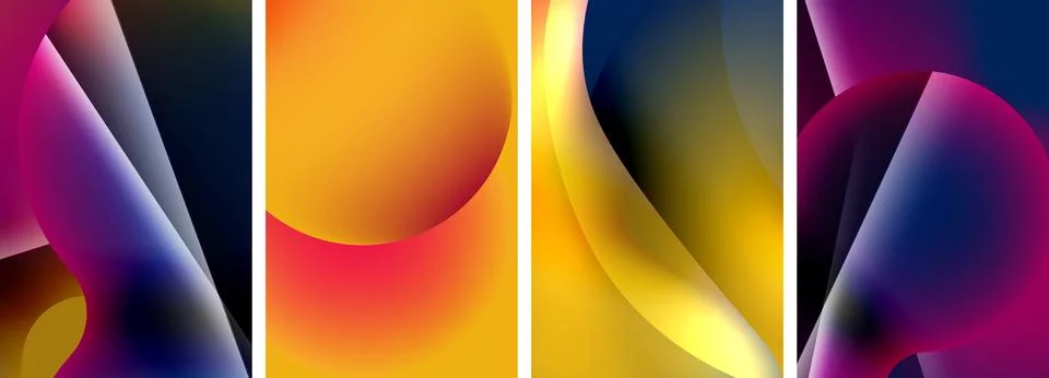 Liquid abstract shapes with gradient colors. Abstract backgrounds for wallpaper 스톡 일러스트