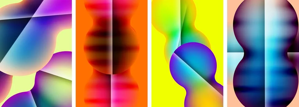 Liquid abstract shapes with gradient colors. Abstract backgrounds for wallpaper 스톡 일러스트
