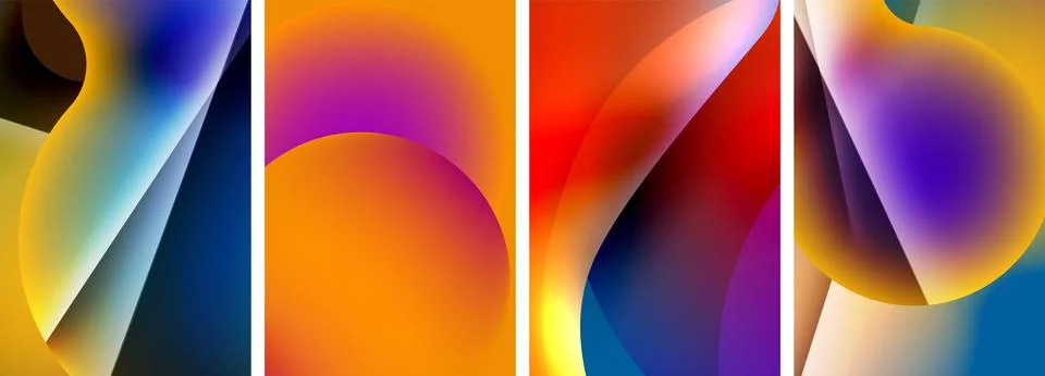 Liquid abstract shapes with gradient colors. Abstract backgrounds for wallpaper 스톡 일러스트
