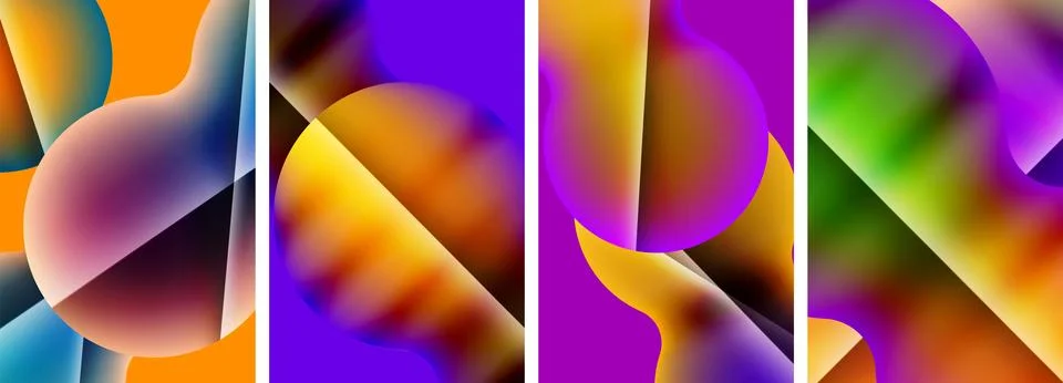 Liquid abstract shapes with gradient colors. Abstract backgrounds for wallpaper 스톡 일러스트