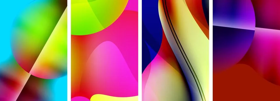 Liquid abstract shapes with gradient colors. Abstract backgrounds for wallpaper 스톡 일러스트