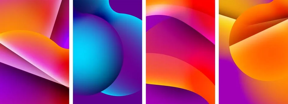 Liquid abstract shapes with gradient colors. Abstract backgrounds for wallpaper 스톡 일러스트