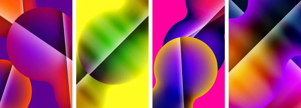 Liquid abstract shapes with gradient colors. Abstract backgrounds for wallpaper 스톡 일러스트