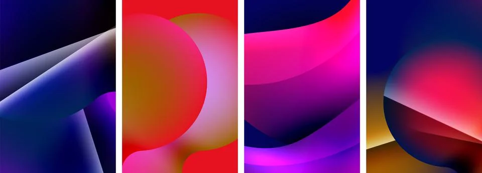 Liquid abstract shapes with gradient colors. Abstract backgrounds for wallpaper 스톡 일러스트