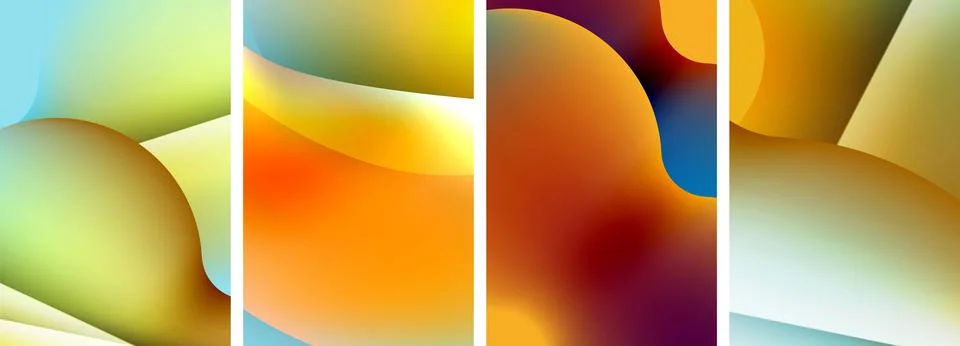 Liquid abstract shapes with gradient colors. Abstract backgrounds for wallpaper 库存插图