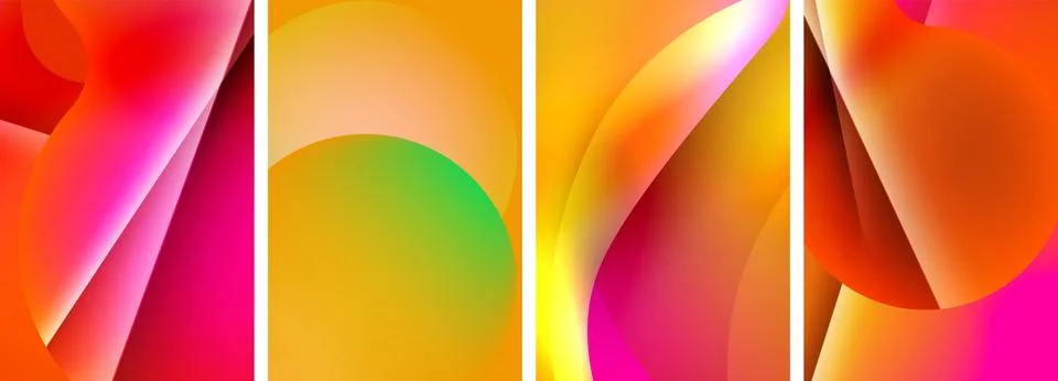 Liquid abstract shapes with gradient colors. Abstract backgrounds for wallpaper 库存插图