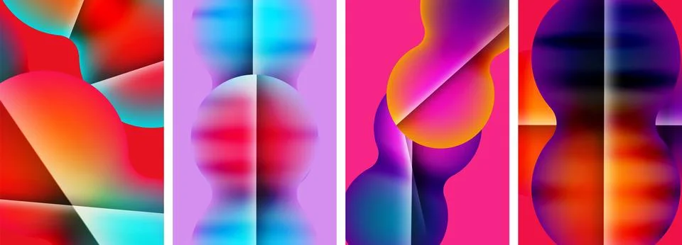Liquid abstract shapes with gradient colors. Abstract backgrounds for wallpaper 스톡 일러스트
