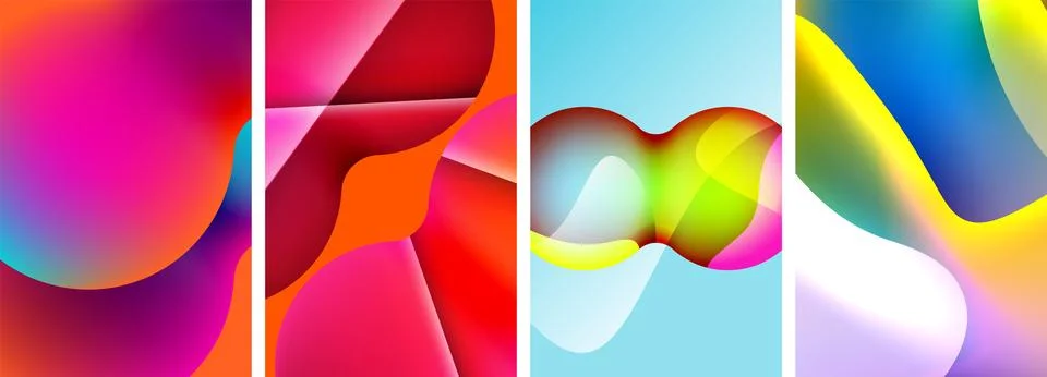 Liquid abstract shapes with gradient colors. Abstract backgrounds for wallpaper 스톡 일러스트
