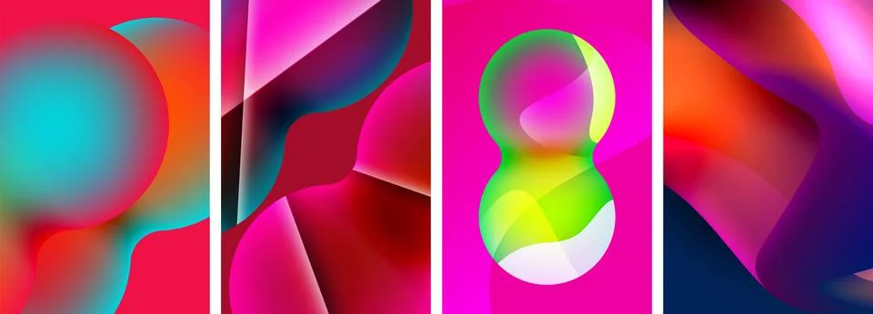 Liquid abstract shapes with gradient colors. Abstract backgrounds for wallpaper 스톡 일러스트