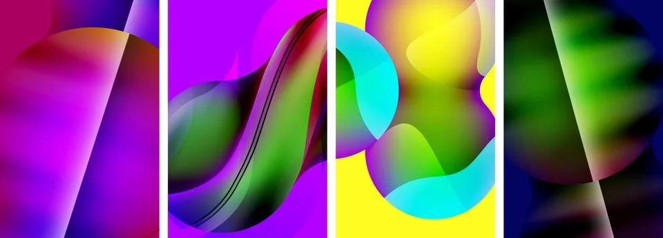 Liquid abstract shapes with gradient colors. Abstract backgrounds for wallpaper 스톡 일러스트