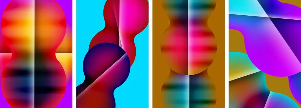 Liquid abstract shapes with gradient colors. Abstract backgrounds for wallpaper Stock Illustration