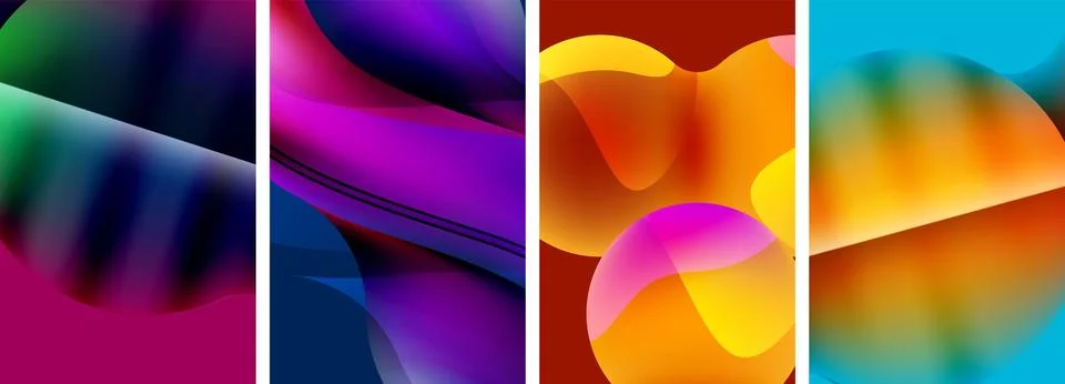 Liquid abstract shapes with gradient colors. Abstract backgrounds for wallpaper Illustrazione stock