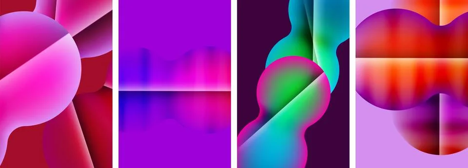 Liquid abstract shapes with gradient colors. Abstract backgrounds for wallpaper Stock Illustration