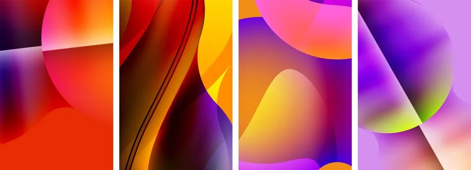 Liquid abstract shapes with gradient colors. Abstract backgrounds for wallpaper 스톡 일러스트