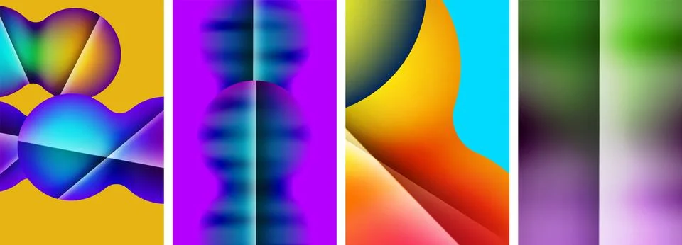 Liquid abstract shapes with gradient colors. Abstract backgrounds for wallpaper Stock Illustration