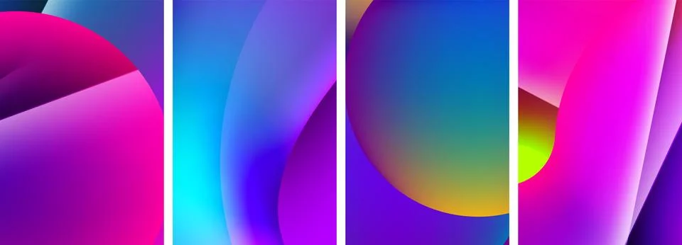 Liquid abstract shapes with gradient colors. Abstract backgrounds for wallpaper Stock Illustration