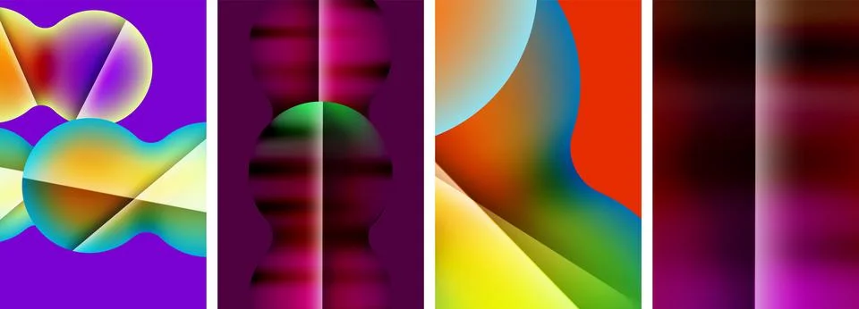 Liquid abstract shapes with gradient colors. Abstract backgrounds for wallpaper Stock Illustration