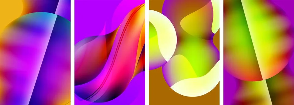 Liquid abstract shapes with gradient colors. Abstract backgrounds for wallpaper Stock Illustration