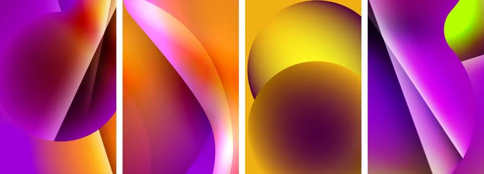 Liquid abstract shapes with gradient colors. Abstract backgrounds for wallpaper Stock Illustration