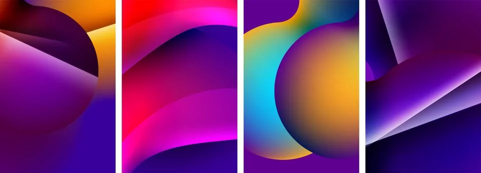 Liquid abstract shapes with gradient colors. Abstract backgrounds for wallpaper Stock Illustration