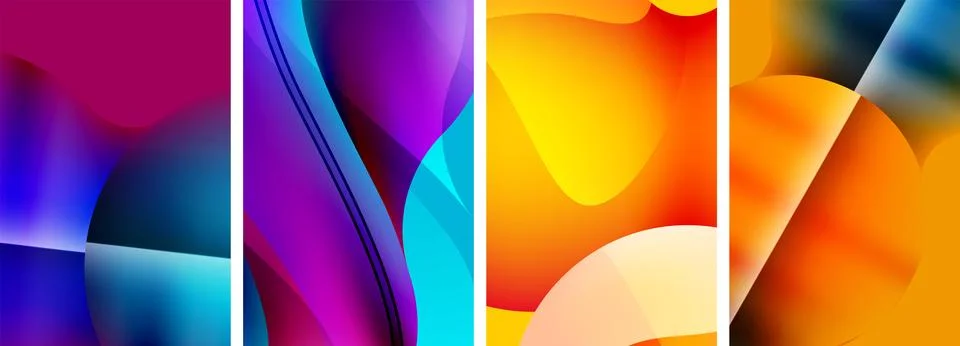 Liquid abstract shapes with gradient colors. Abstract backgrounds for wallpaper 스톡 일러스트