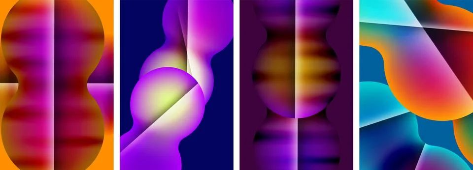 Liquid abstract shapes with gradient colors. Abstract backgrounds for wallpaper Stock Illustration