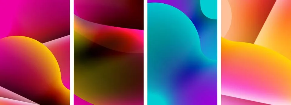 Liquid abstract shapes with gradient colors. Abstract backgrounds for wallpaper 스톡 일러스트