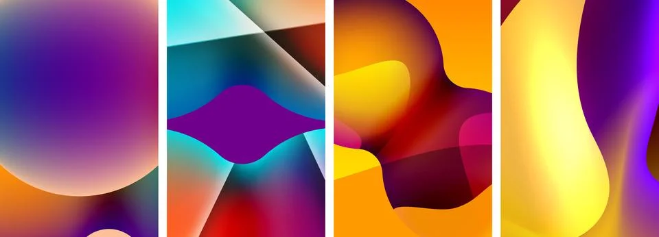 Liquid abstract shapes with gradient colors. Abstract backgrounds for wallpaper 스톡 일러스트