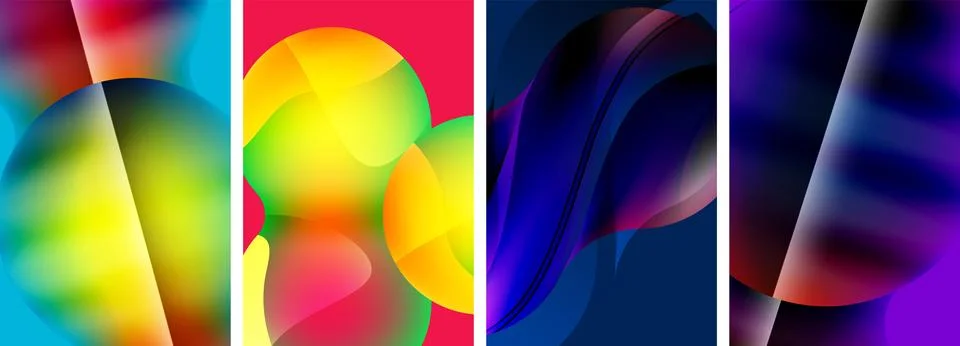 Liquid abstract shapes with gradient colors. Abstract backgrounds for wallpaper 스톡 일러스트
