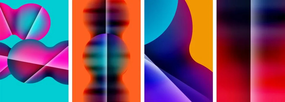 Liquid abstract shapes with gradient colors. Abstract backgrounds for wallpaper 스톡 일러스트