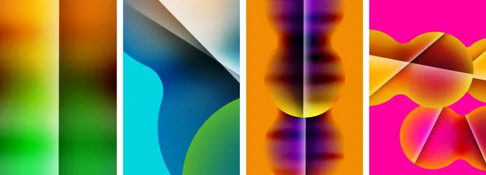 Liquid abstract shapes with gradient colors. Abstract backgrounds for wallpaper 스톡 일러스트