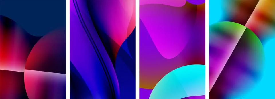 Liquid abstract shapes with gradient colors. Abstract backgrounds for wallpaper 스톡 일러스트