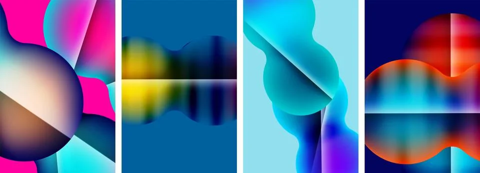 Liquid abstract shapes with gradient colors. Abstract backgrounds for wallpaper 스톡 일러스트