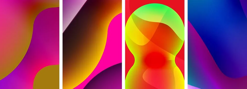 Liquid abstract shapes with gradient colors. Abstract backgrounds for wallpaper Illustrazione stock
