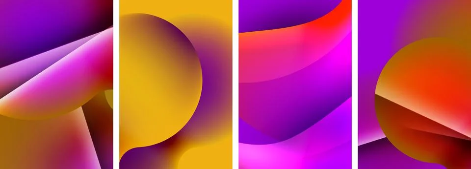 Liquid abstract shapes with gradient colors. Abstract backgrounds for wallpaper Stock Illustration
