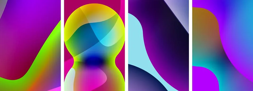 Liquid abstract shapes with gradient colors. Abstract backgrounds for wallpaper Illustrazione stock